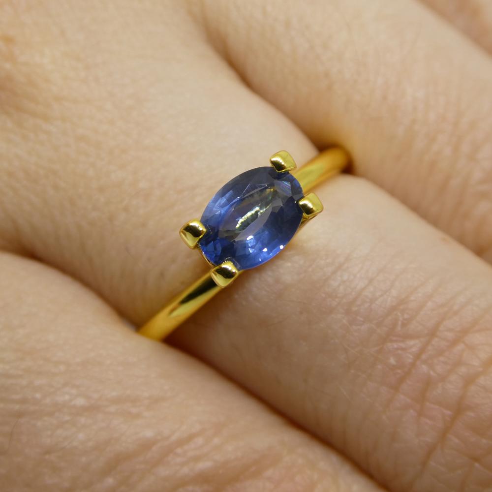 Description:

Gem Type: Sapphire
Number of Stones: 1
Weight: 0.9 cts
Measurements: 6.93 x 4.93 x 2.88 mm
Shape: Oval
Cutting Style Crown: Brilliant Cut
Cutting Style Pavilion: Modified Step Cut
Transparency: Transparent
Clarity: Slightly Included: