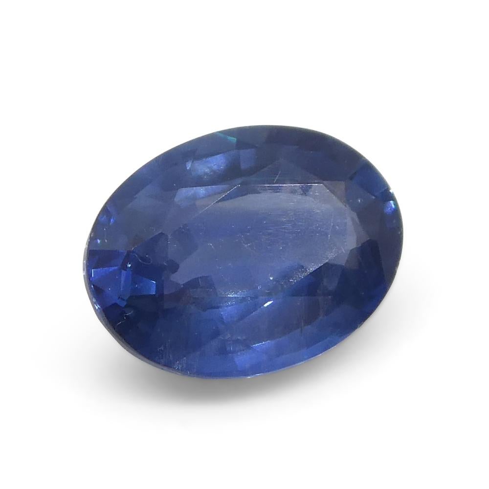Saphir bleu ovale de 0.9 carat de Thaïlande Unisexe en vente