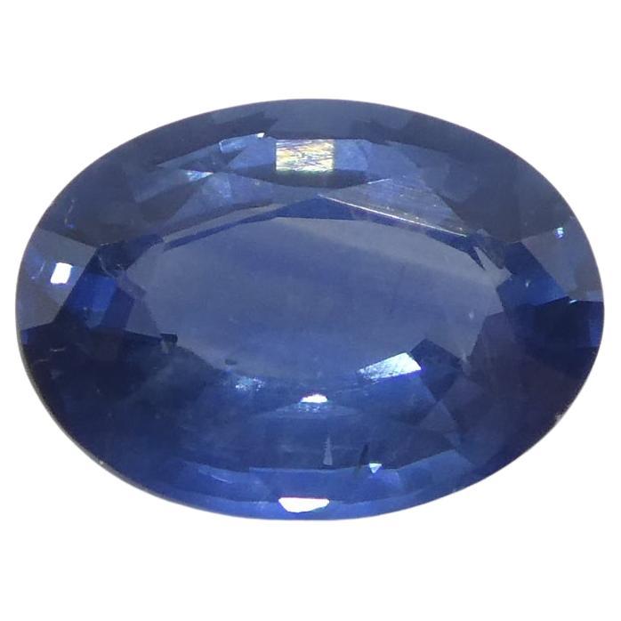 Saphir bleu ovale de 0.9 carat de Thaïlande en vente