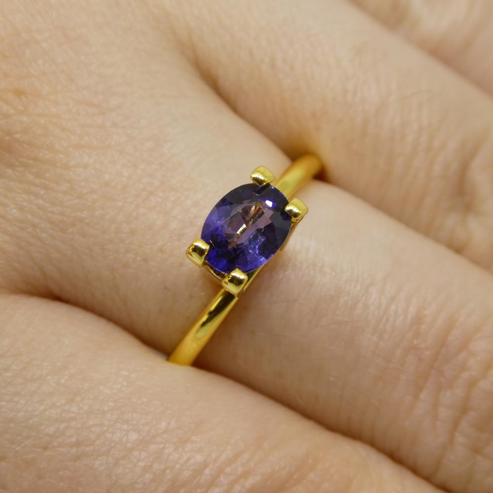 Description:

Gem Type: Sapphire
Number of Stones: 1
Weight: 0.9 cts
Measurements: 6.46 x 4.96 x 3.17 mm
Shape: Oval
Cutting Style Crown: Brilliant Cut
Cutting Style Pavilion: Brilliant
Transparency: Transparent
Clarity: Slightly Included: Some