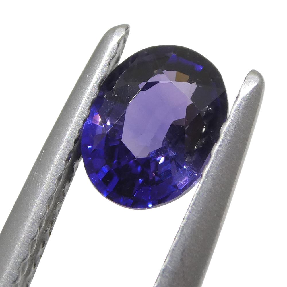 Brilliant Cut 0.9ct Oval Purple Sapphire from East Africa, Unheated For Sale
