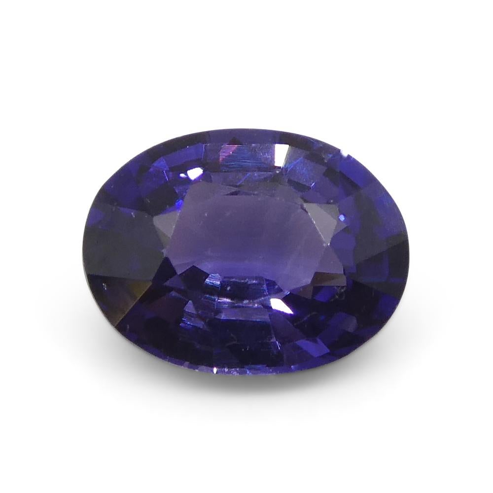 0.9ct Oval Purple Sapphire from East Africa, Unheated In New Condition For Sale In Toronto, Ontario