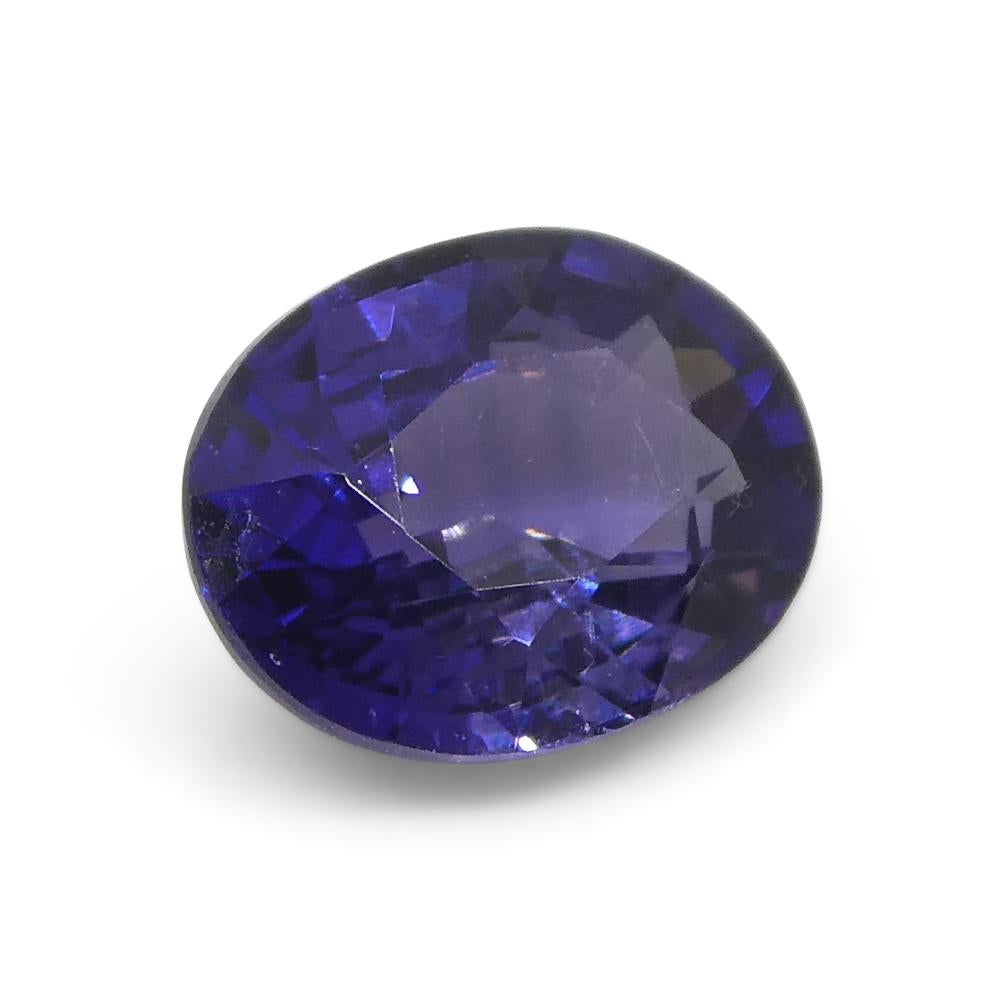 Women's or Men's 0.9ct Oval Purple Sapphire from East Africa, Unheated For Sale