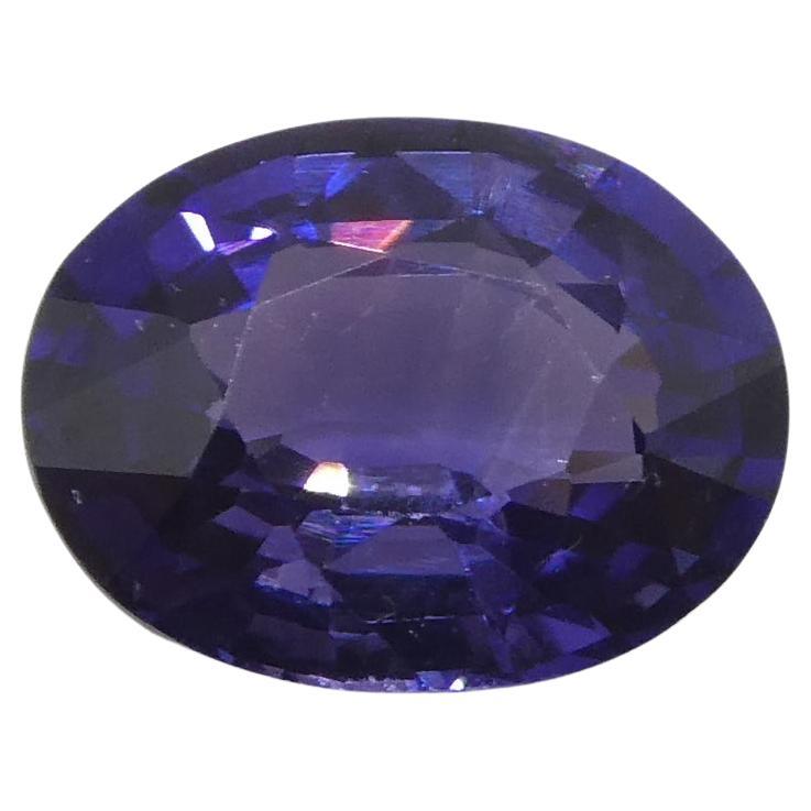0.9ct Oval Purple Sapphire from East Africa, Unheated For Sale