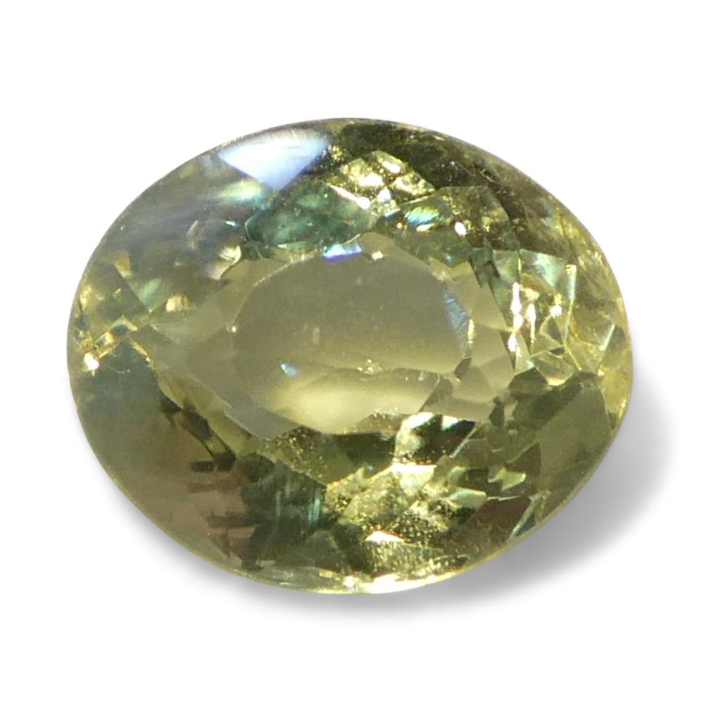0.9ct Oval Yellowish Green to Greenish Yellow Alexandrite from Sri Lanka For Sale 7