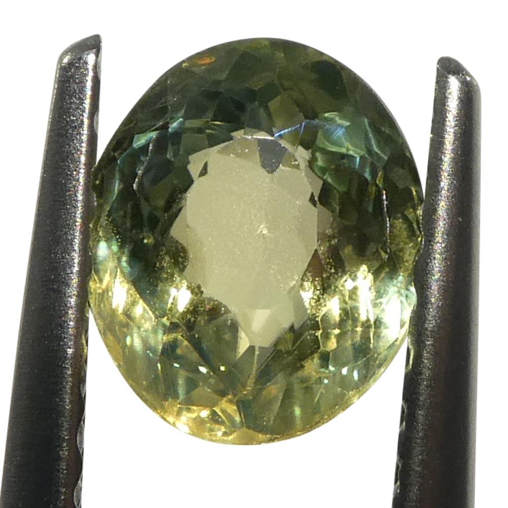 0.9ct Oval Yellowish Green to Greenish Yellow Alexandrite from Sri Lanka For Sale 9
