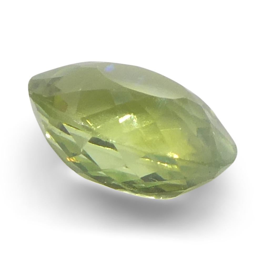 0.9ct Oval Yellowish Green to Greenish Yellow Alexandrite from Sri Lanka For Sale 3