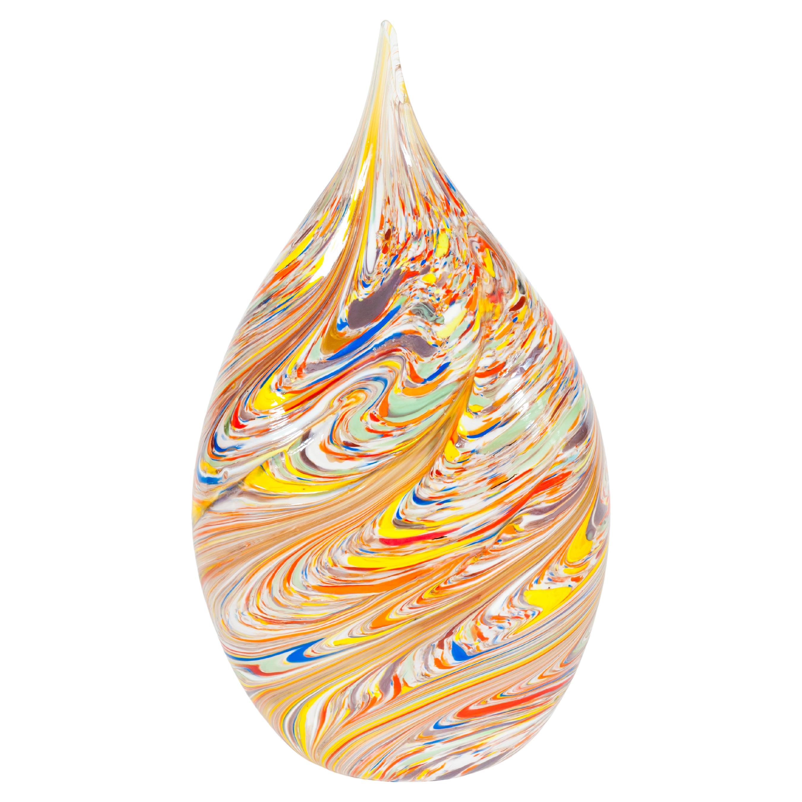 0Abstract Murano Glass Sculpture by Giovanni Dalla Fina, Italy, Circa 1990s