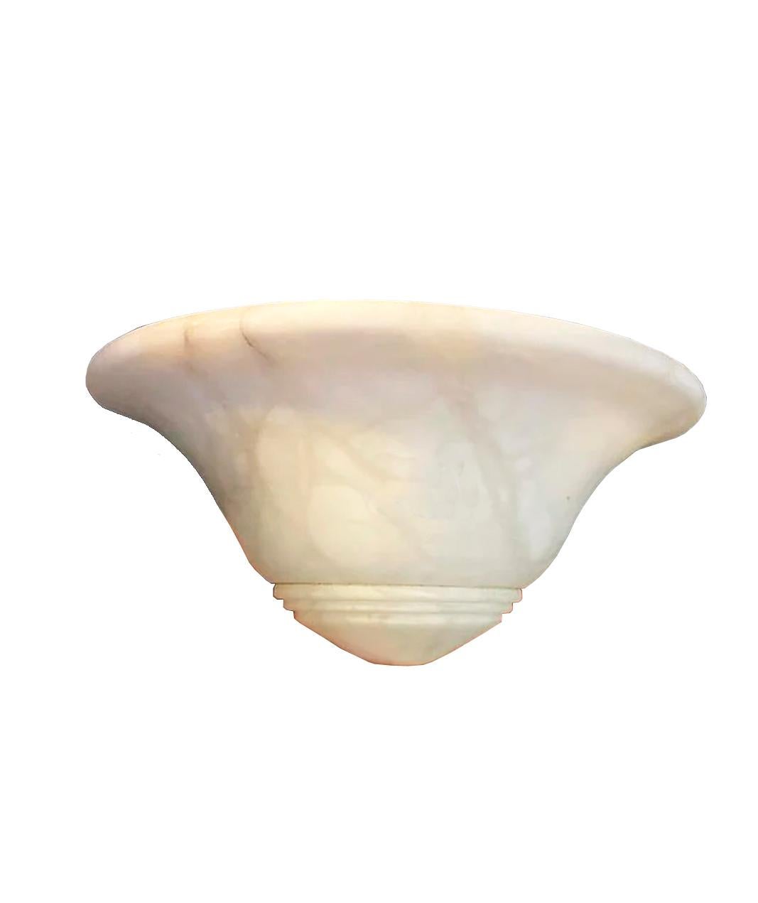 Alabaster Wall Sconces White Natural Spain 20th Century For Sale 3