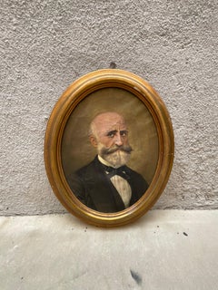 0lio on canvas depicting gentleman - early 20th century