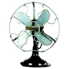 0riginal Vintage Industrial Art Deco Table Fan by Marelli Italy
