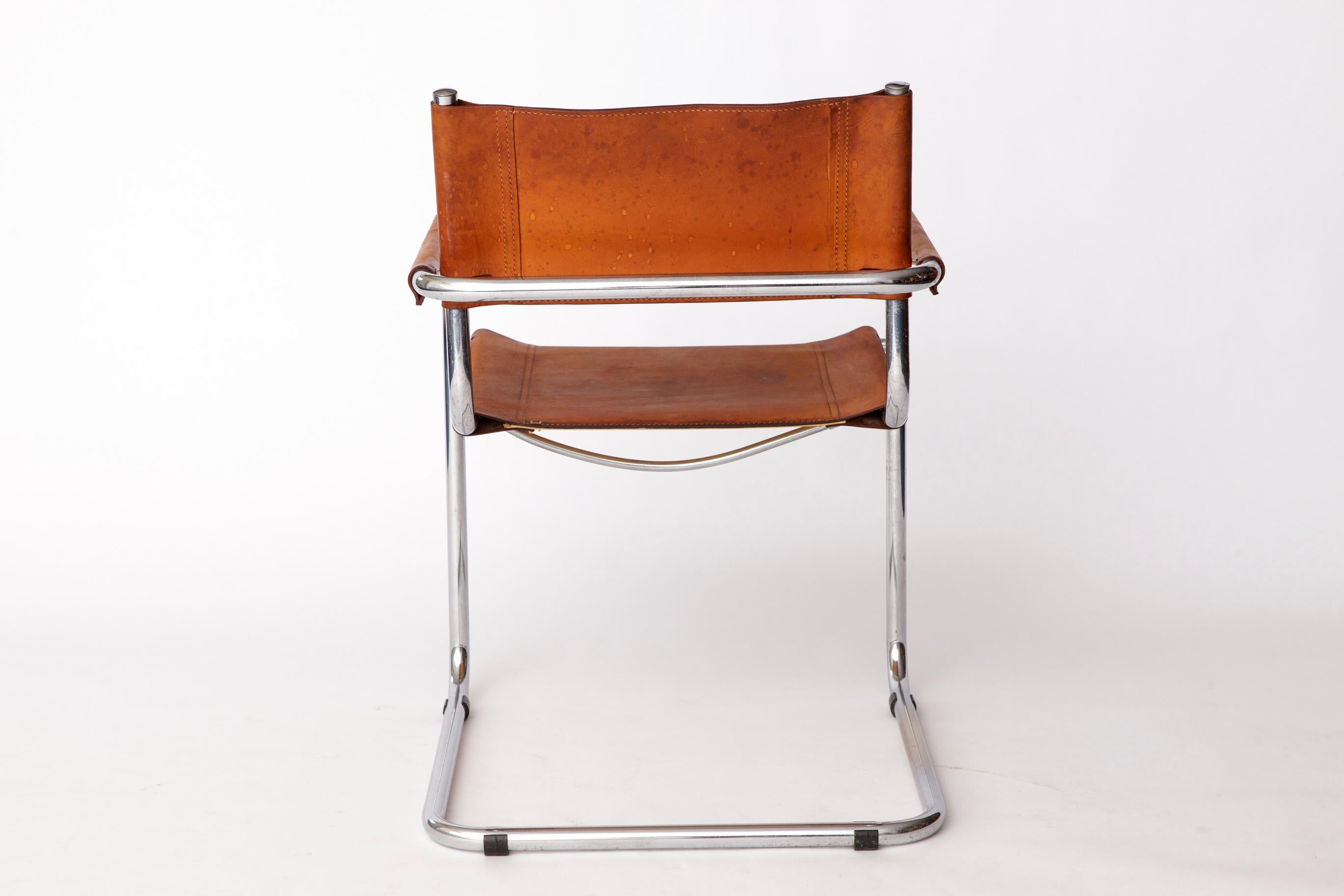1 0von 2 Mart Stam Freischwinger für Fasem, Italien, 1980er Jahre - Vintage Leder (Ende des 20. Jahrhunderts) im Angebot