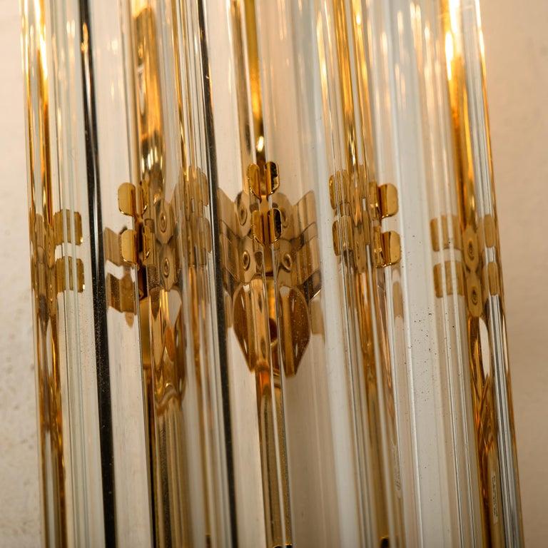 1 0f the 4 Venini Style Murano Glass and Gilt Brass Sconces, 1960s 7