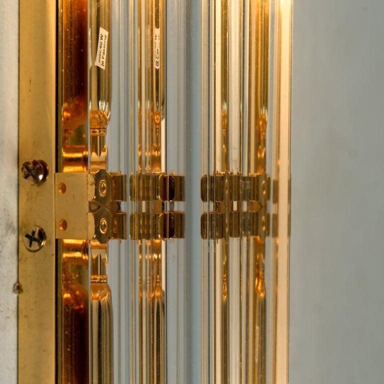 Plated 1 0f the 4 Venini Style Murano Glass and Gilt Brass Sconces, 1960s