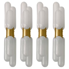 1 0f the 5 Nason for Mazzega Torpedo Murano Glass and Brass Details, 1960