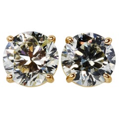 1 1/2 Carat Ct Real Natural Solitaire Diamond 2 Round Stud Earrings 14k Gold