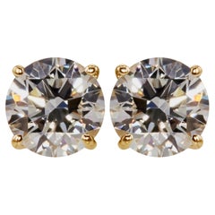 1 1/2 Karat Ct Real natürlicher Solitär Diamant 2 runde Ohrstecker 14k Gold