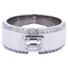 1 1/2 Carat Designer Diamond Gents Ring in 14K White Gold