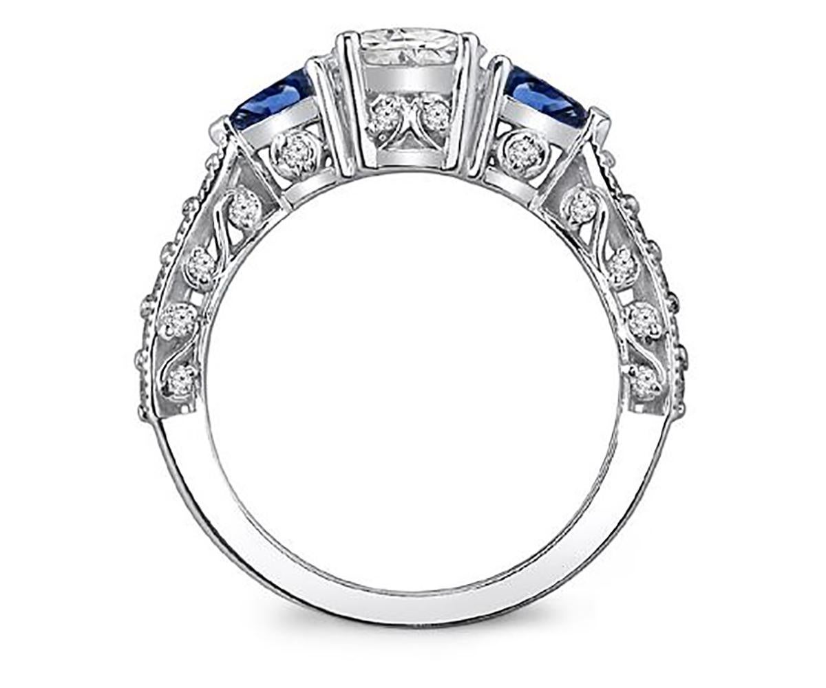For Sale:  1 1/2 Ct. Tw. Diamond and Sapphire Engagement Ring 3