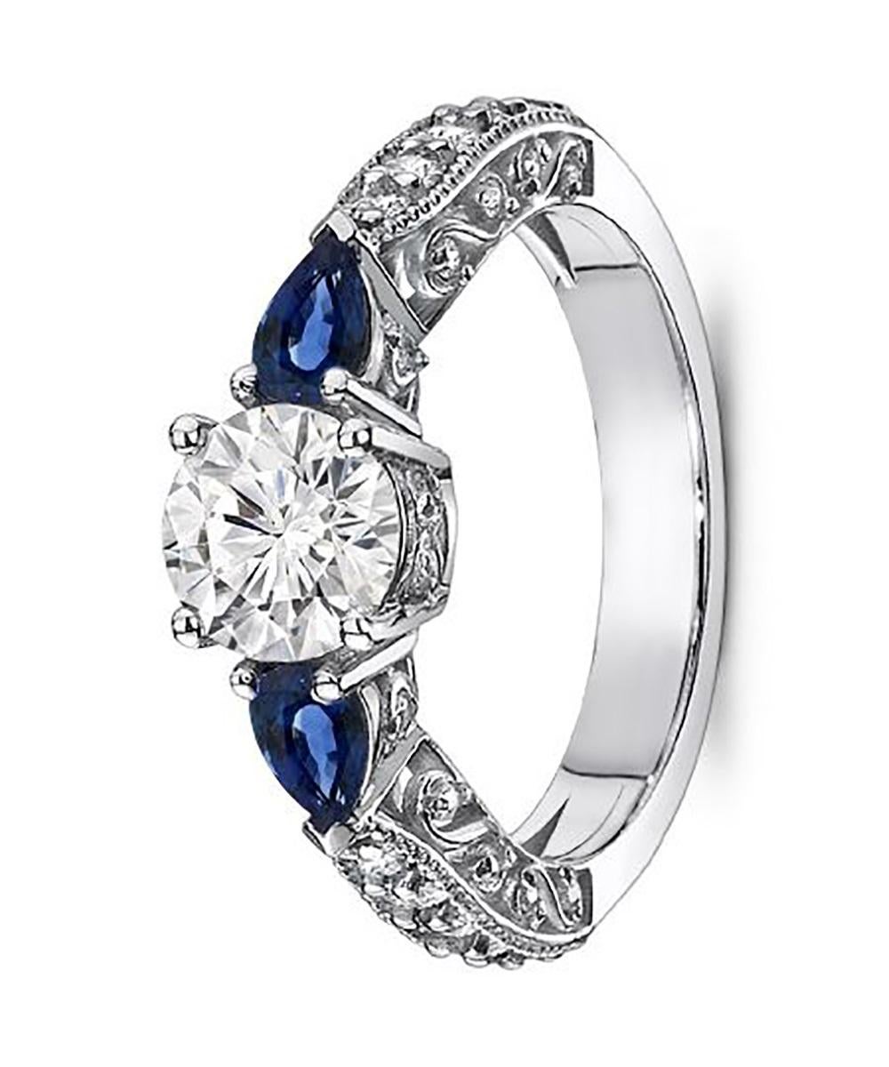 For Sale:  1 1/2 Ct. Tw. Diamond and Sapphire Engagement Ring 4