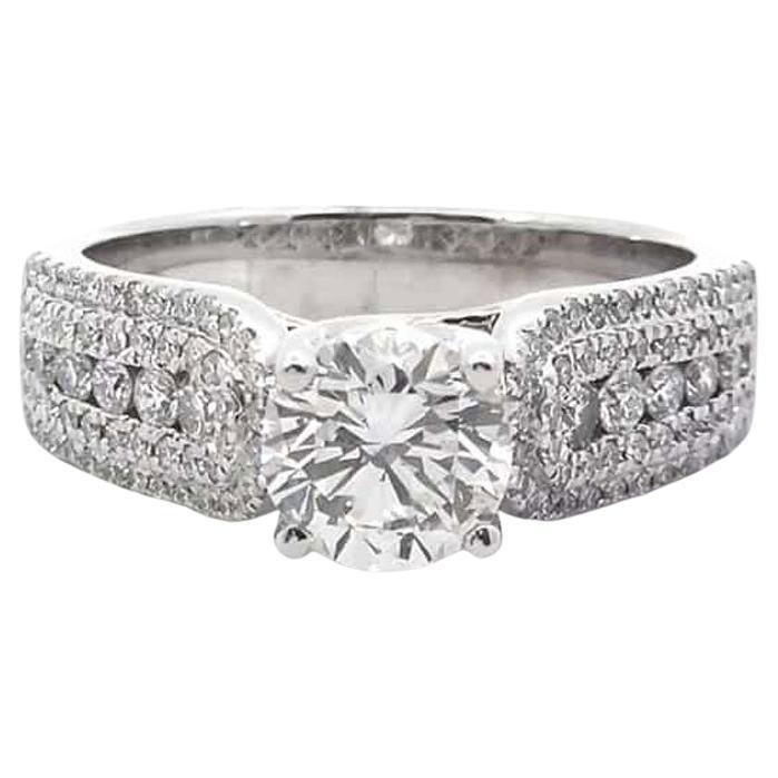 1 1/2 Carat Diamond Cluster Ring EGL Certified For Sale