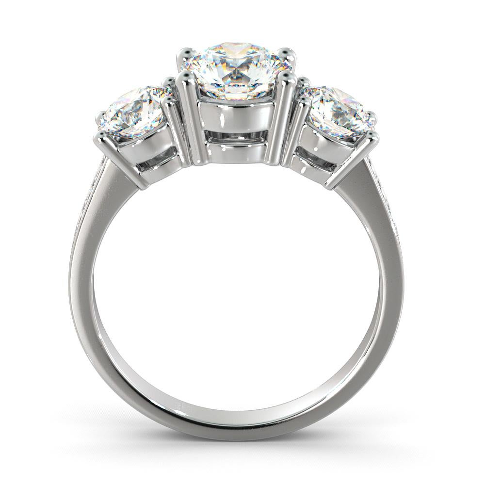 3 stone round diamond ring