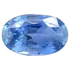 Saphir bleu ovale non chauffé de 1 1/2 carat, certifié GIA