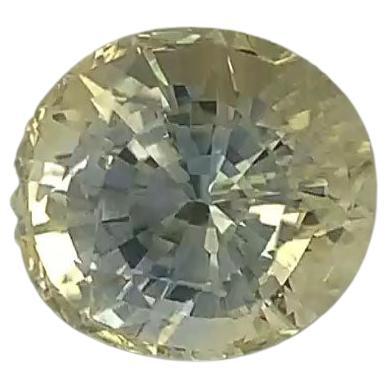 1 1/2 Carat Oval Zoned Yellow And Blue Sapphire GIA Unheated For Sale