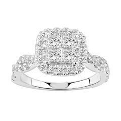 1 1/2 Carat TW Diamond Quad Top Engagement Ring