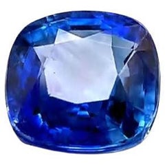 1 1/3 Carat Cushion Blue Sapphire GIA