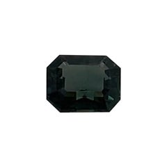 1 1/3 Carat Emerald Shape Teal Sapphire GIA Unheated