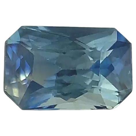 1 1/3 Carat Octagonal Blue Sapphire GIA For Sale