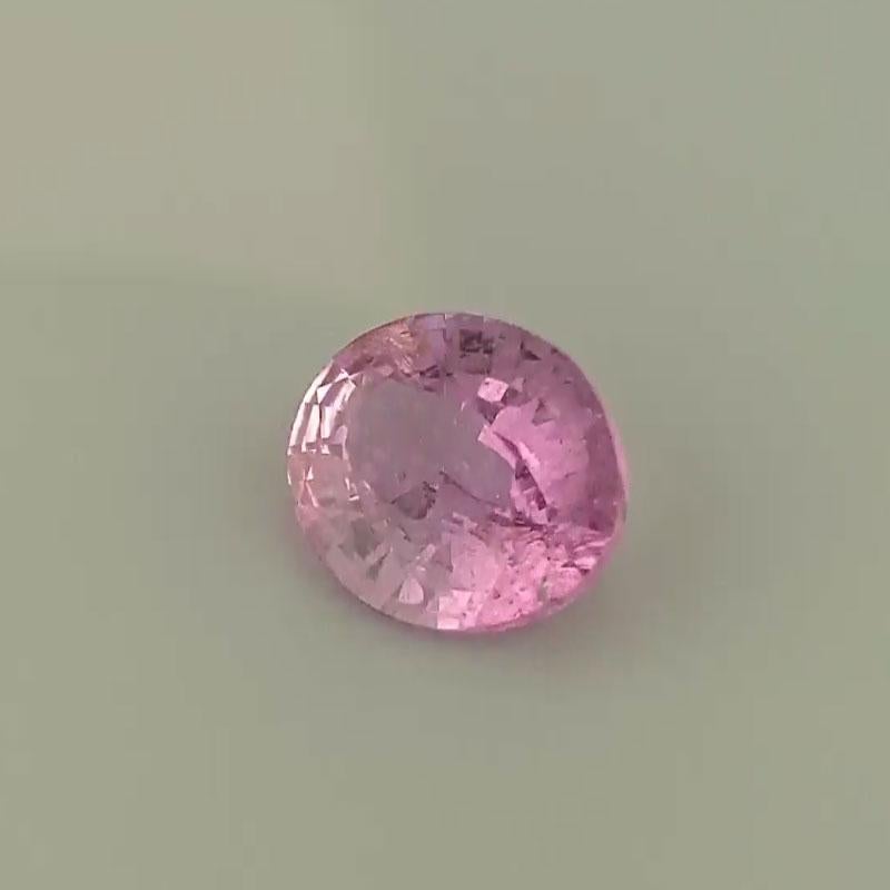 1 1/3 Karat ovaler lila-Rosafarbener Saphir GIA im Zustand „Neu“ im Angebot in San Francisco, CA