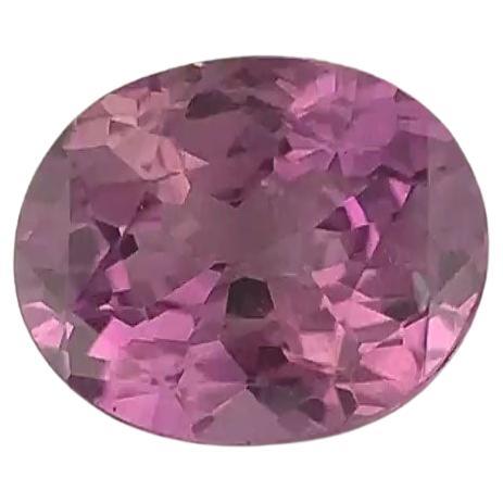 Saphir ovale violet-rose de 1 1/3 carat certifié GIA en vente
