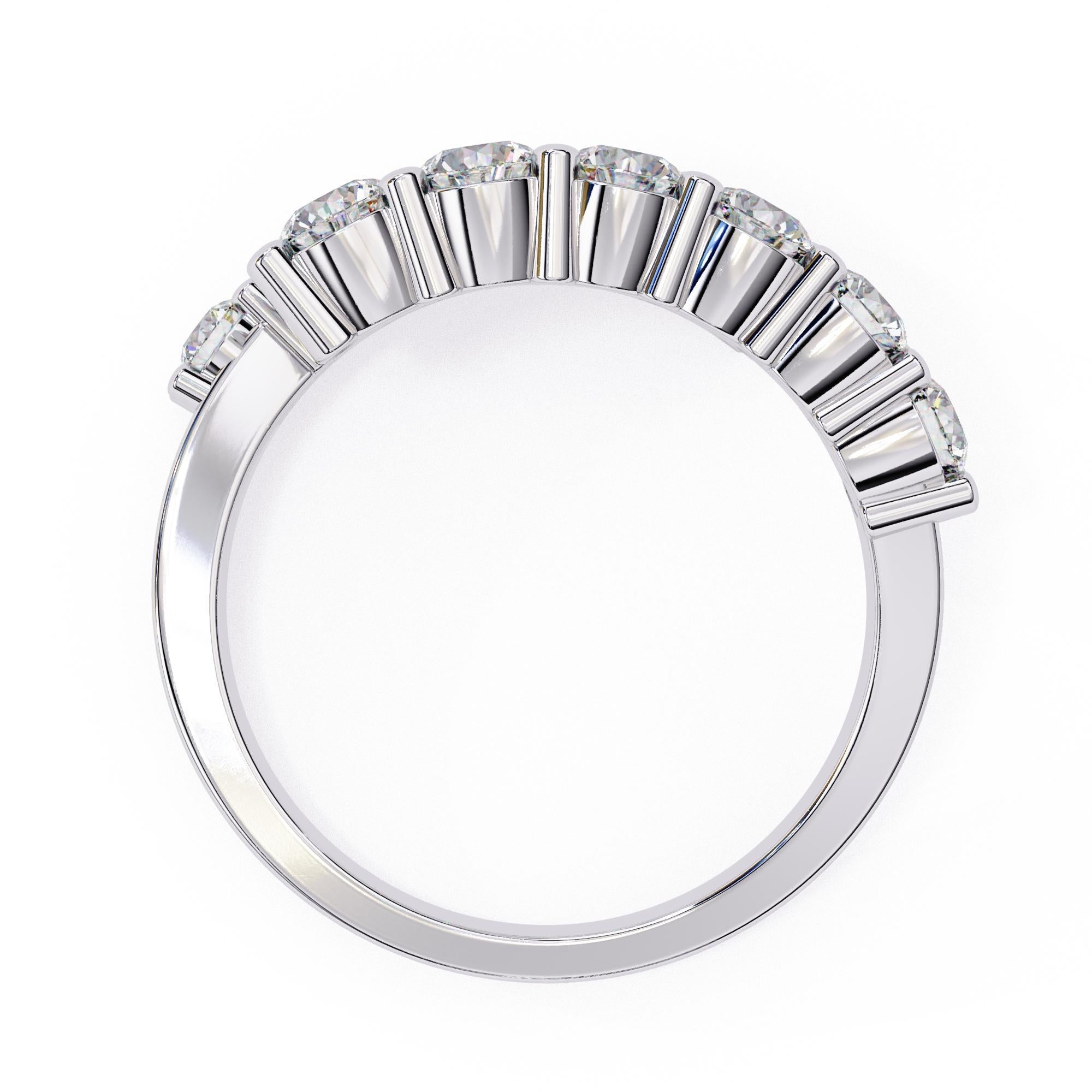 Contemporaneo 1 1/3 Ctw, anello con diamante rotondo graduato, oro massiccio 14K, SI GH in vendita