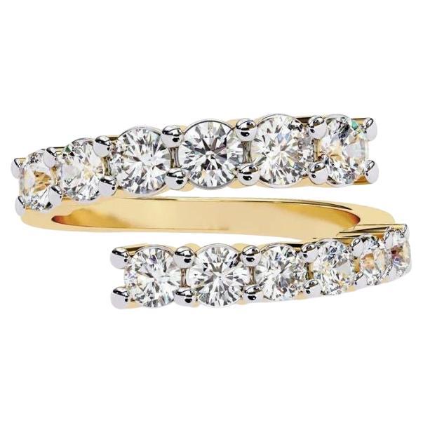Taglio rotondo 1 1/3 Ctw, anello con diamante rotondo graduato, oro massiccio 14K, SI GH in vendita