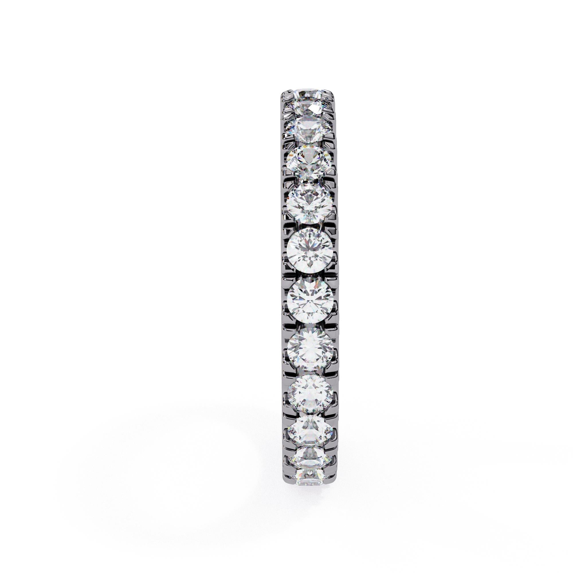 Alliance d'éternité en or massif 14 carats avec diamants ronds de 1 1/3 carat en vente 8