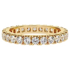 1 1/3 Ctw Round Full Eternity Diamond Wedding Band Ring, 14K Solid Gold, SI GH