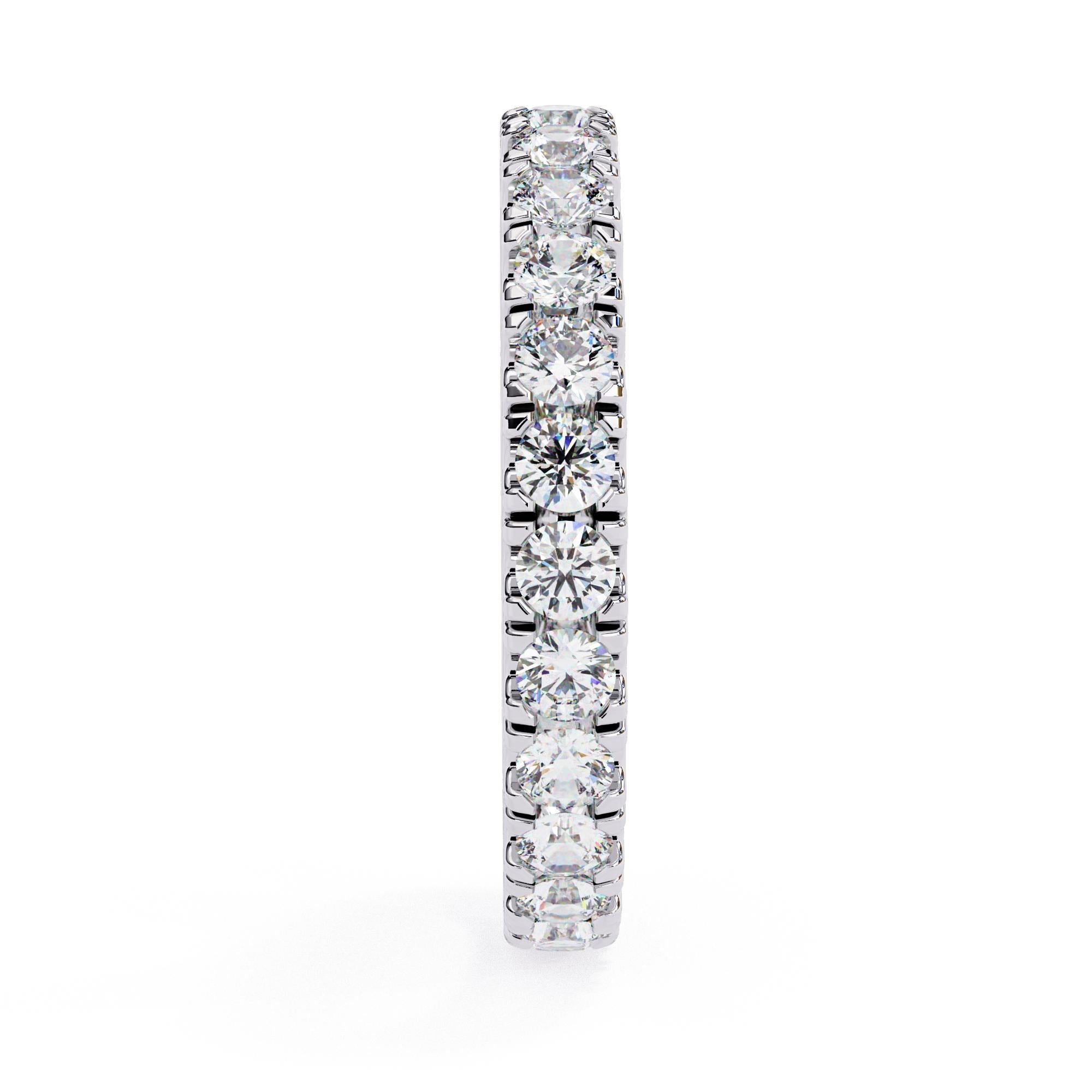 Taille ronde Alliance d'éternité en or massif 14 carats avec diamants ronds de 1 1/3 carat en vente