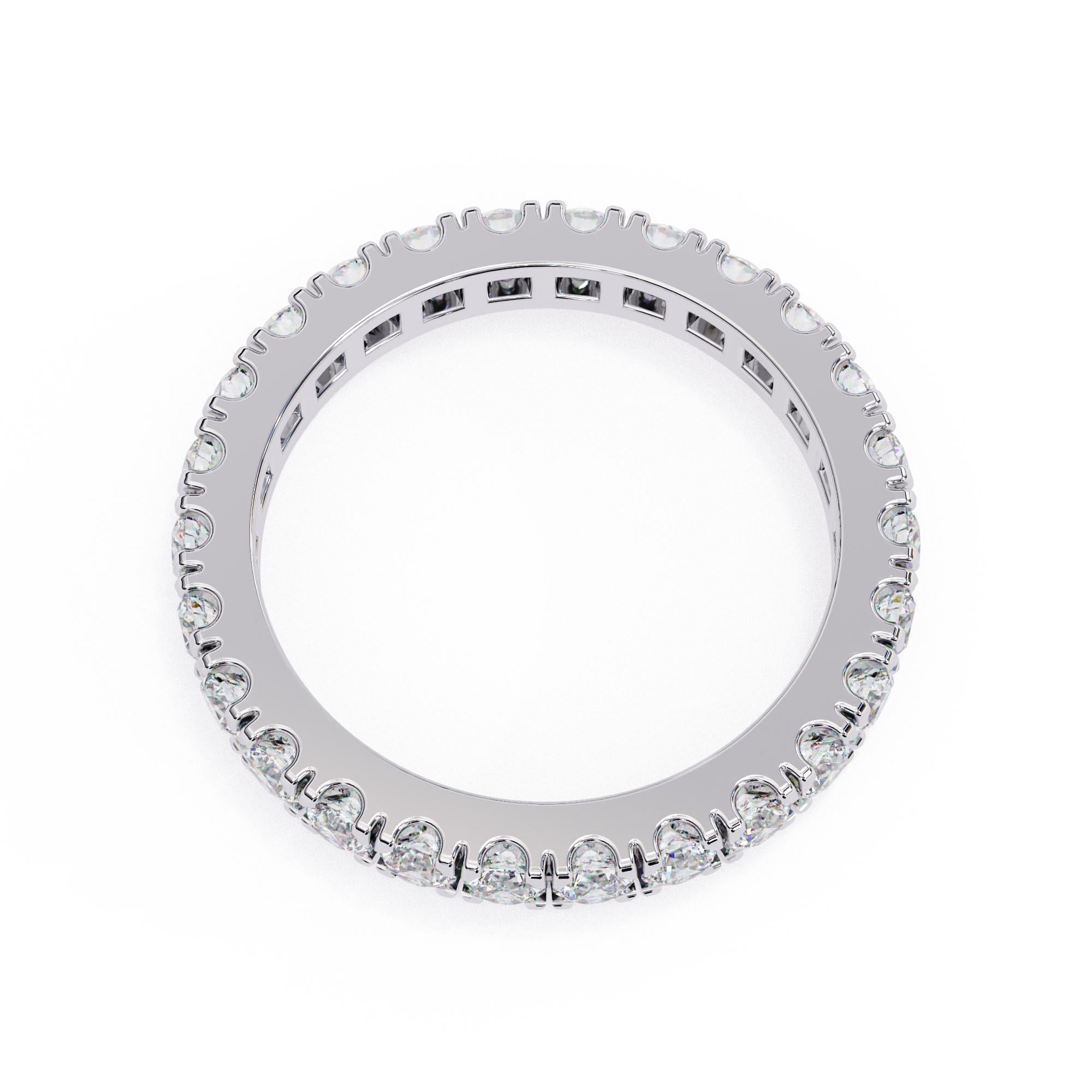 Alliance d'éternité en or massif 14 carats avec diamants ronds de 1 1/3 carat Neuf - En vente à New York, NY