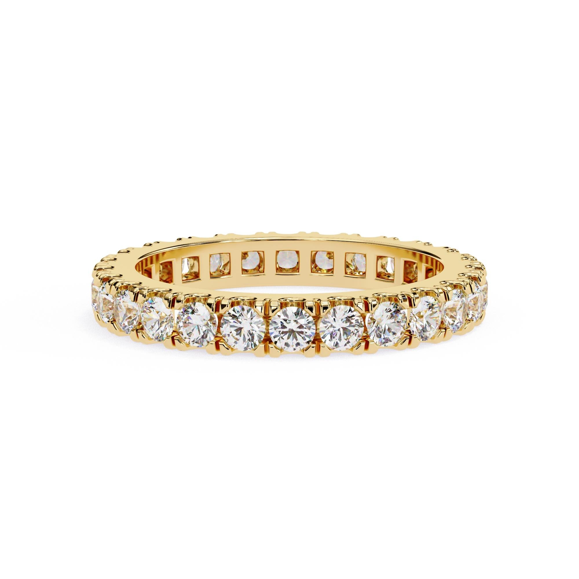 Alliance d'éternité en or massif 14 carats avec diamants ronds de 1 1/3 carat Pour femmes en vente
