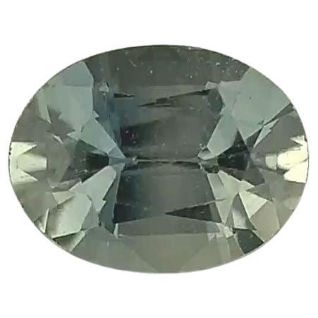 1 1/4 Carat Oval Light Grayish Blue Sapphire GIA Unheated For Sale