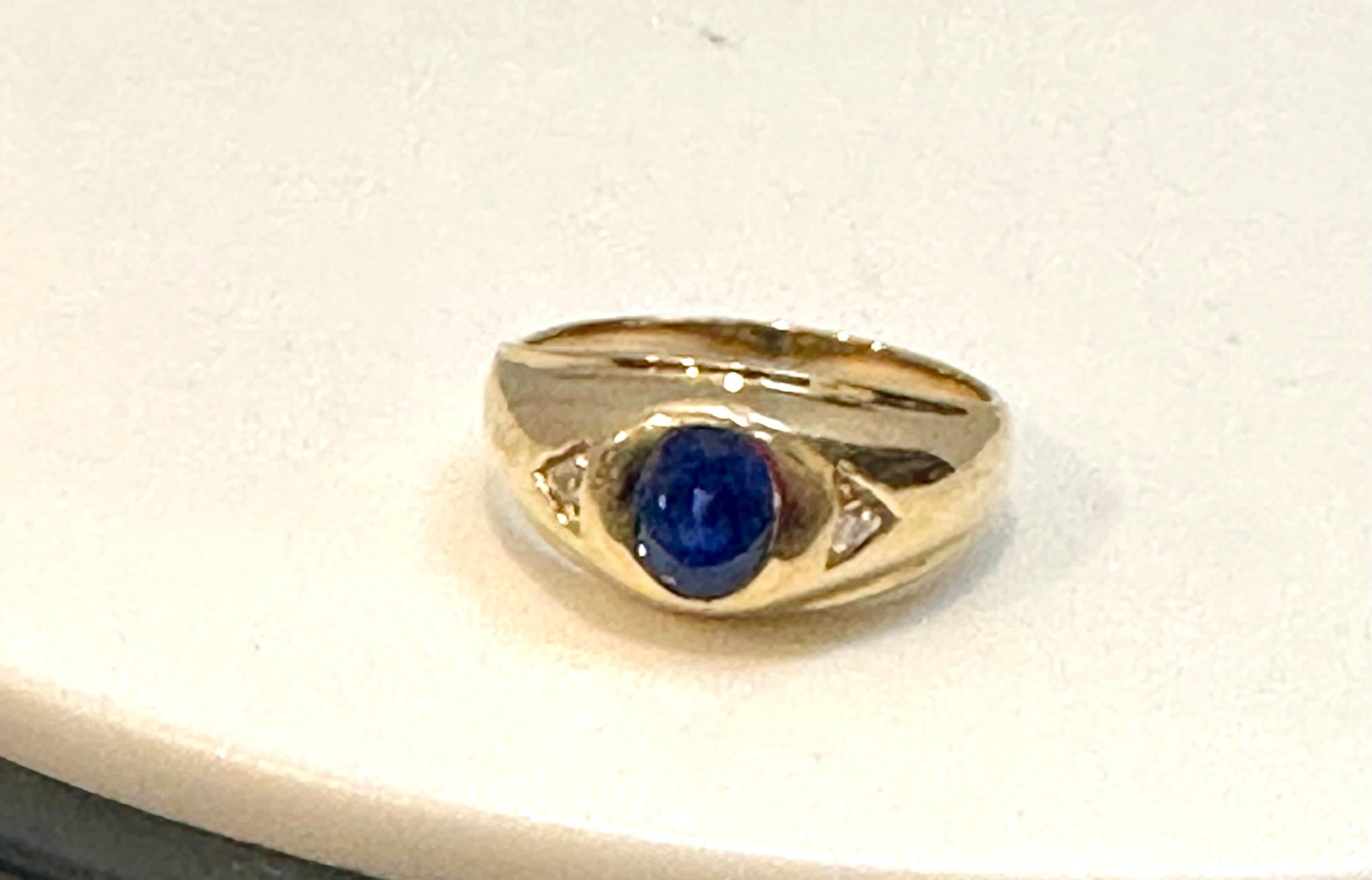 natural blue sapphire mens ring