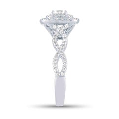 1 1/5 Carat TW Diamond Halo Engagement Ring