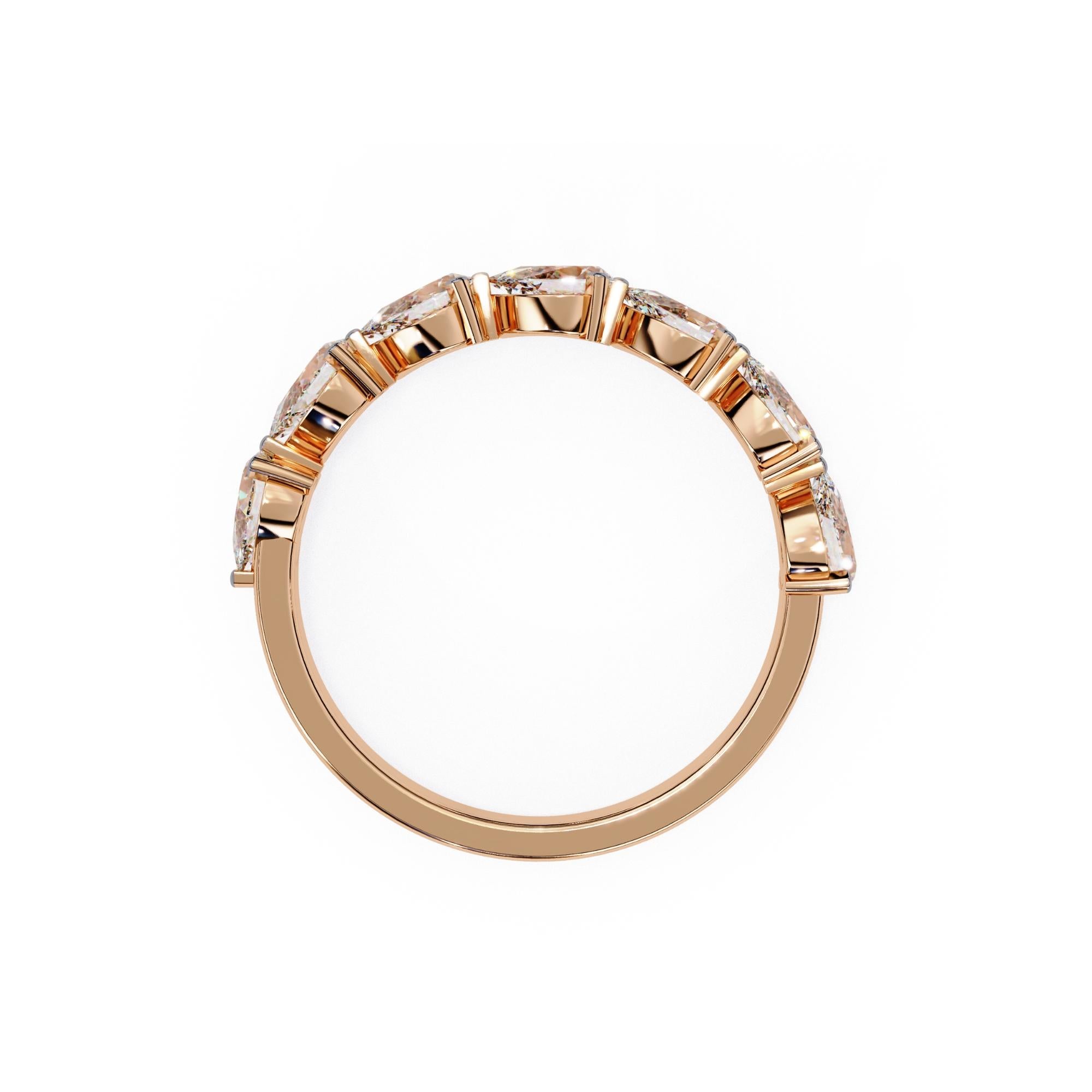 Bague en or massif 14 carats, diamant poire 1 1/5 carat, anneau en diamant poire Est-Ouest en vente 7