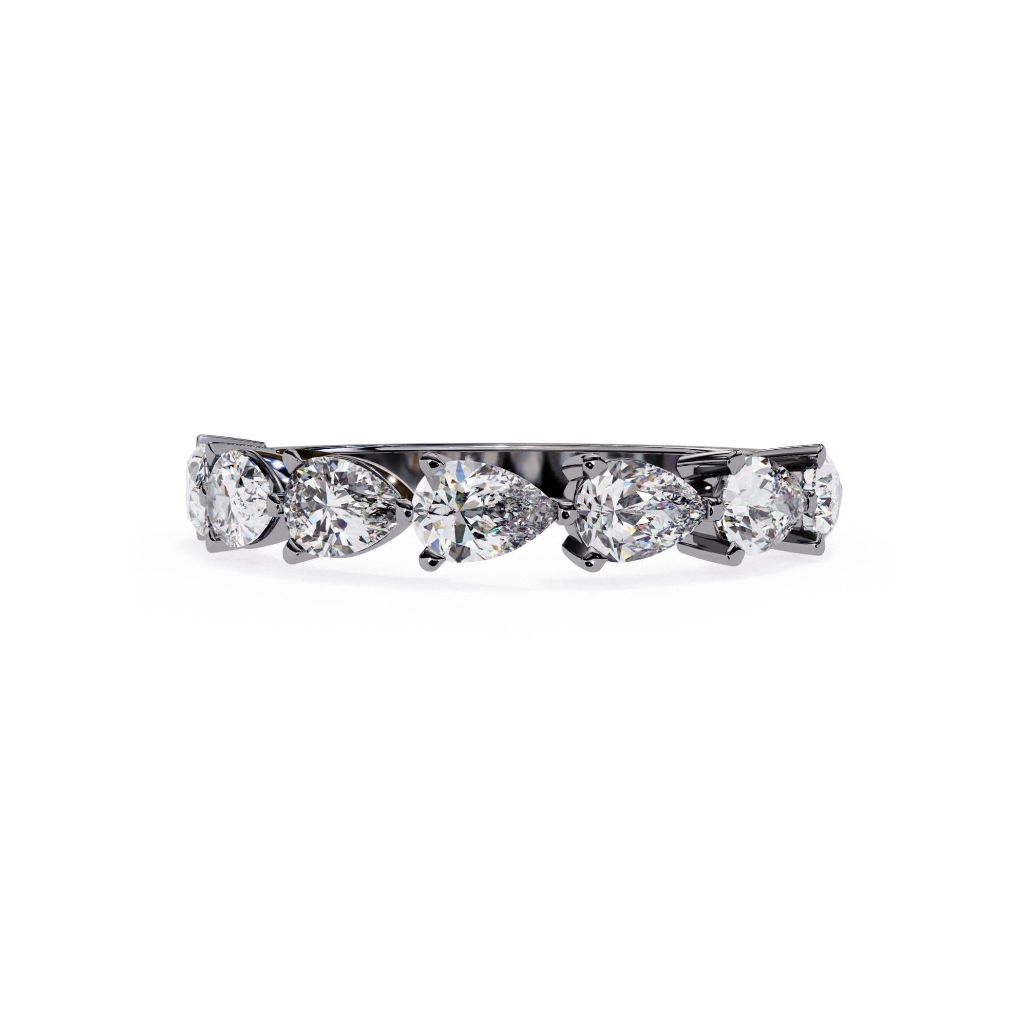 Bague en or massif 14 carats, diamant poire 1 1/5 carat, anneau en diamant poire Est-Ouest en vente 9