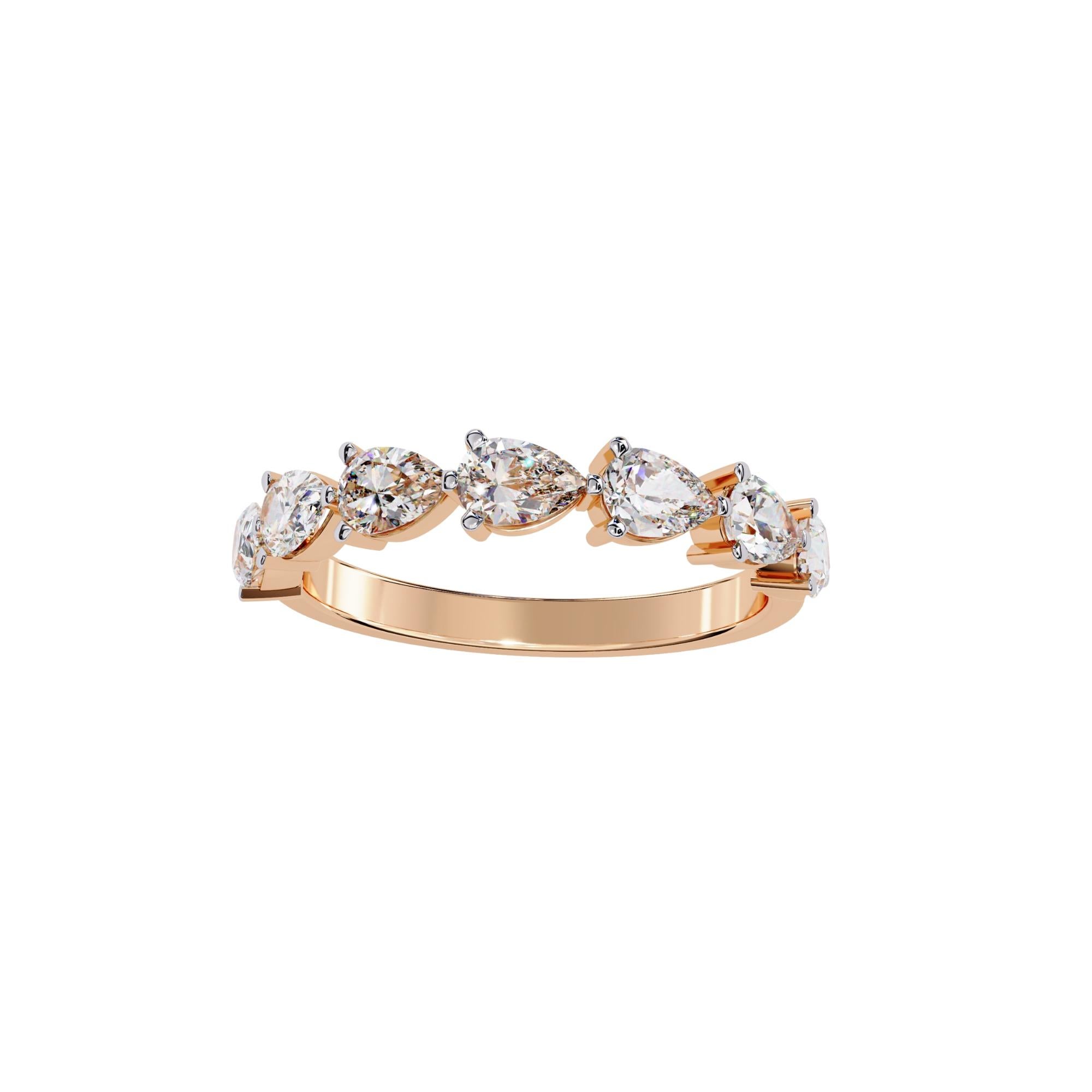 Bague en or massif 14 carats, diamant poire 1 1/5 carat, anneau en diamant poire Est-Ouest en vente 4