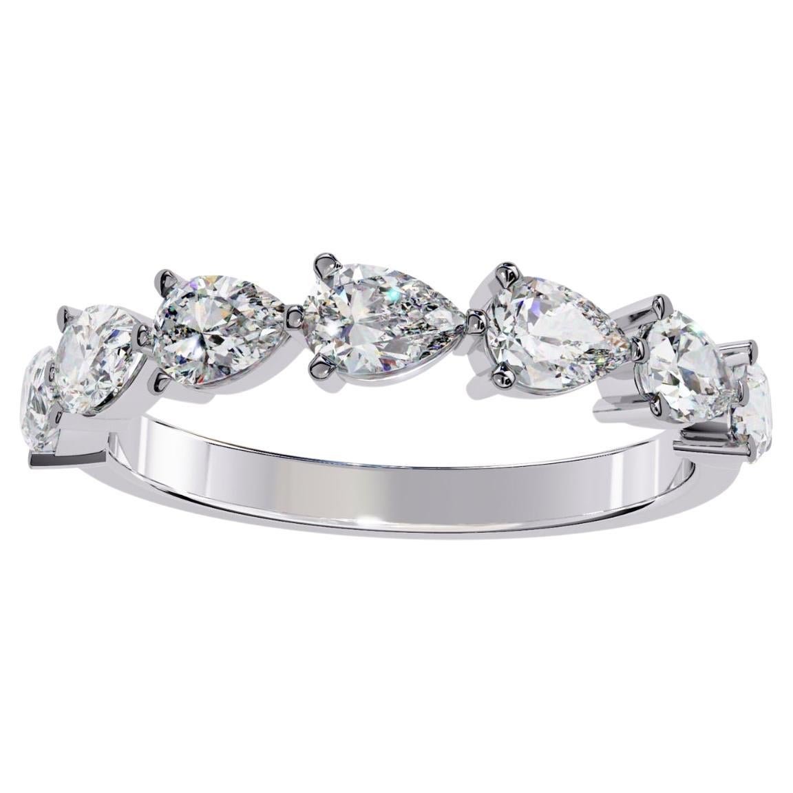 1 1/5 Ctw, Pear Diamond Ring, East West Pear Diamond Band, 14K Solid Gold, SI GH
