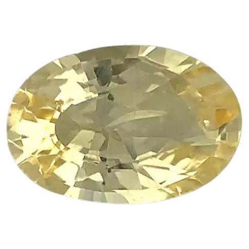 Saphir jaune ovale de 1 1/6 carat GIA non chauffé