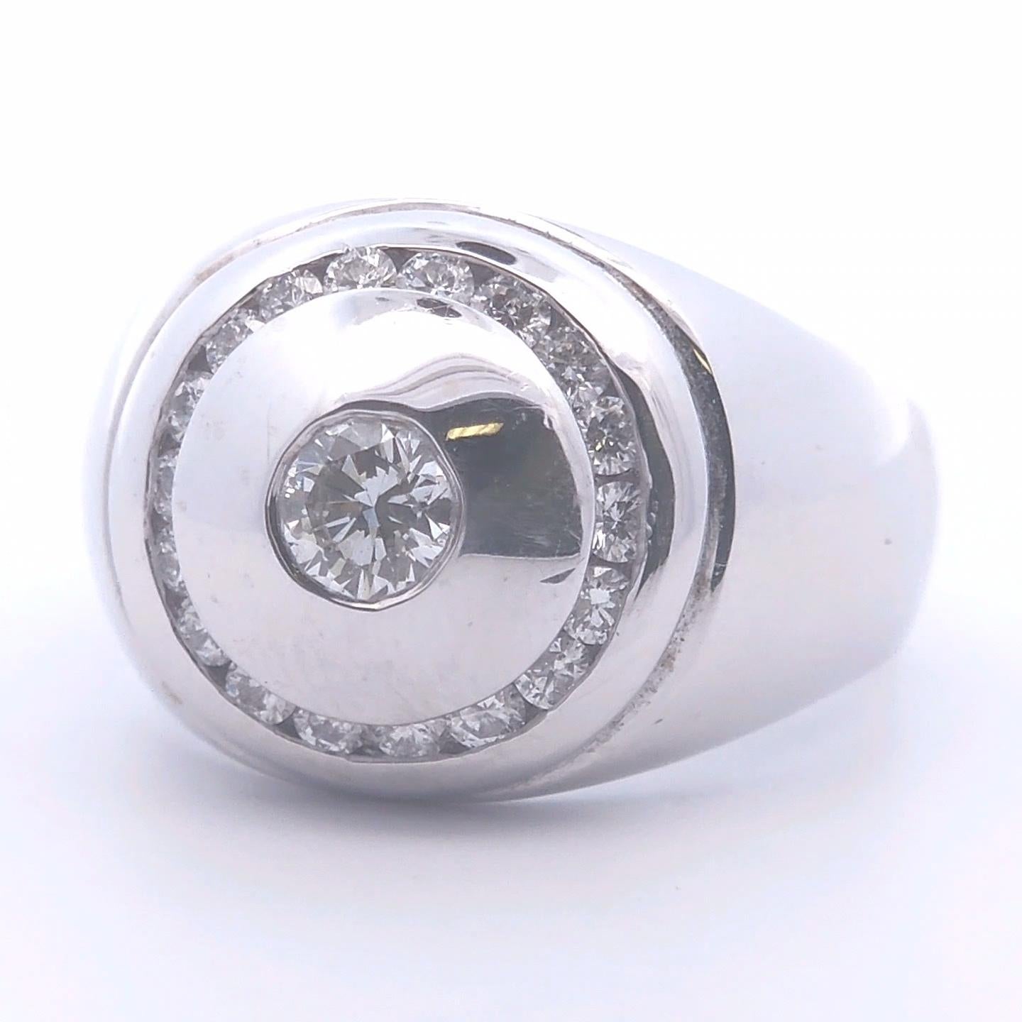 1 1/8 Carat Diamond Men's Ring in 14k Gold In New Condition For Sale In Tustin, CA